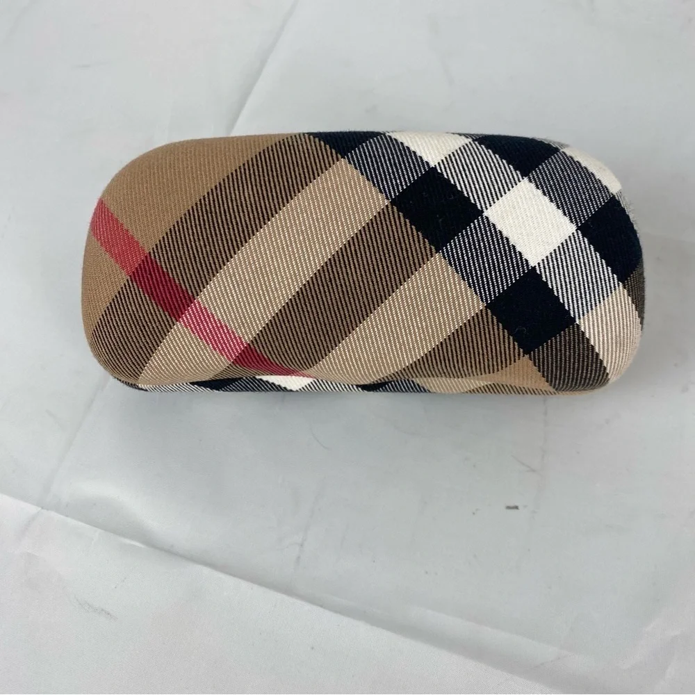 Burberry Nova Check Hard Shell Sun Glasses Eyeglass Case Plaid w/Cloth EUC - Picture 3 of 5